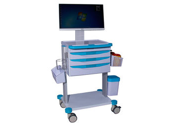 Hospital Mobile Cart Trolley Red 4Wheel Heavy Duty